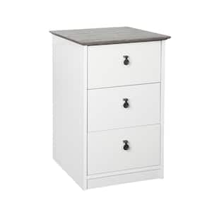 Finley White/Gray Oak 3-Drawer Lateral File Cabinet