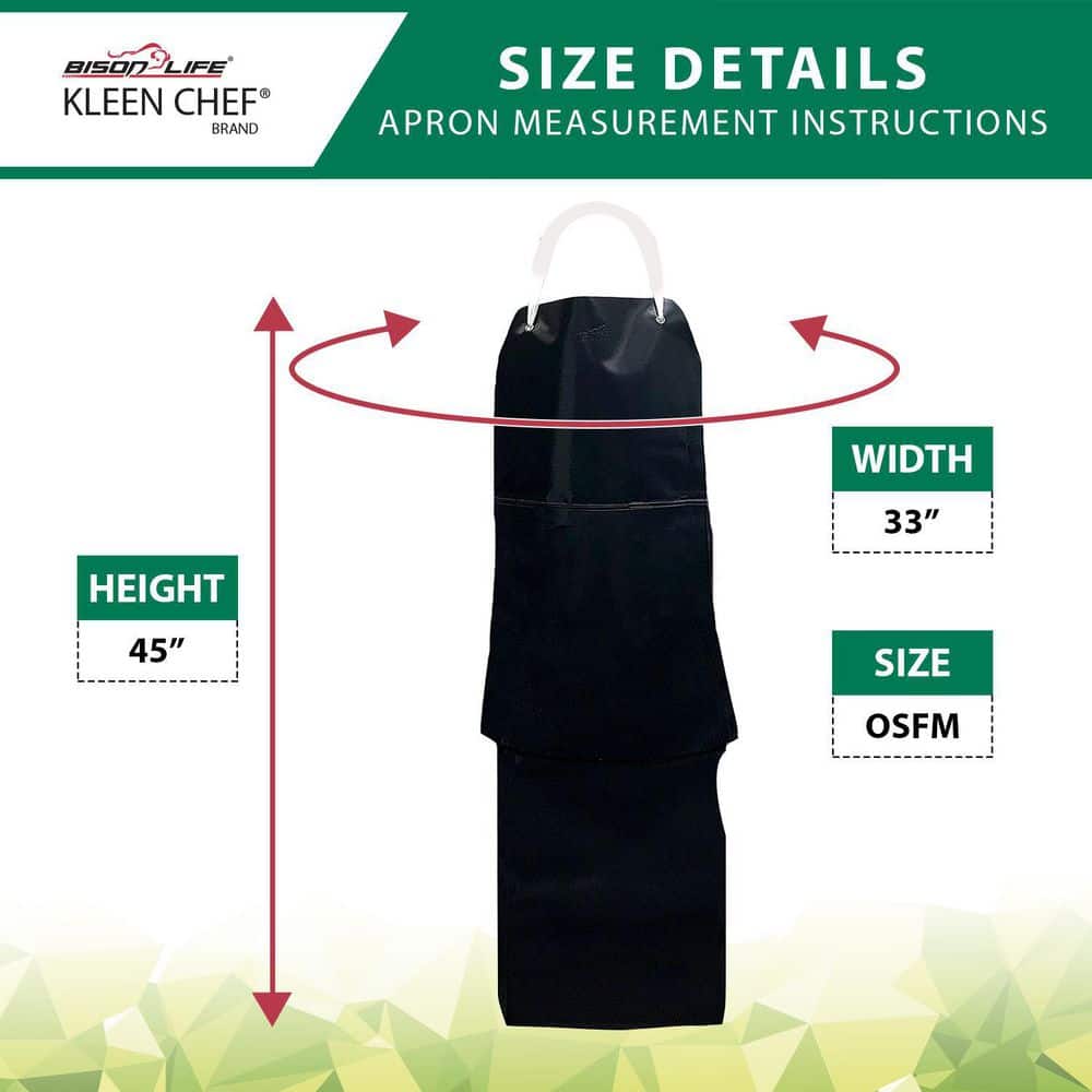 Heavy Duty Black PVC Leather Adjustable Shop Apron
