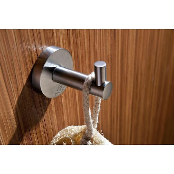 Caster Series J-Hook Single Robe/Towel Hook in Brushed Nickel
