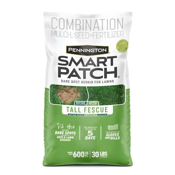 Pennington Smart Patch Tall Fescue 30 lb. 600 sq. ft. Grass Seed Bare Spot Repair with Mulch and Fertilizer
