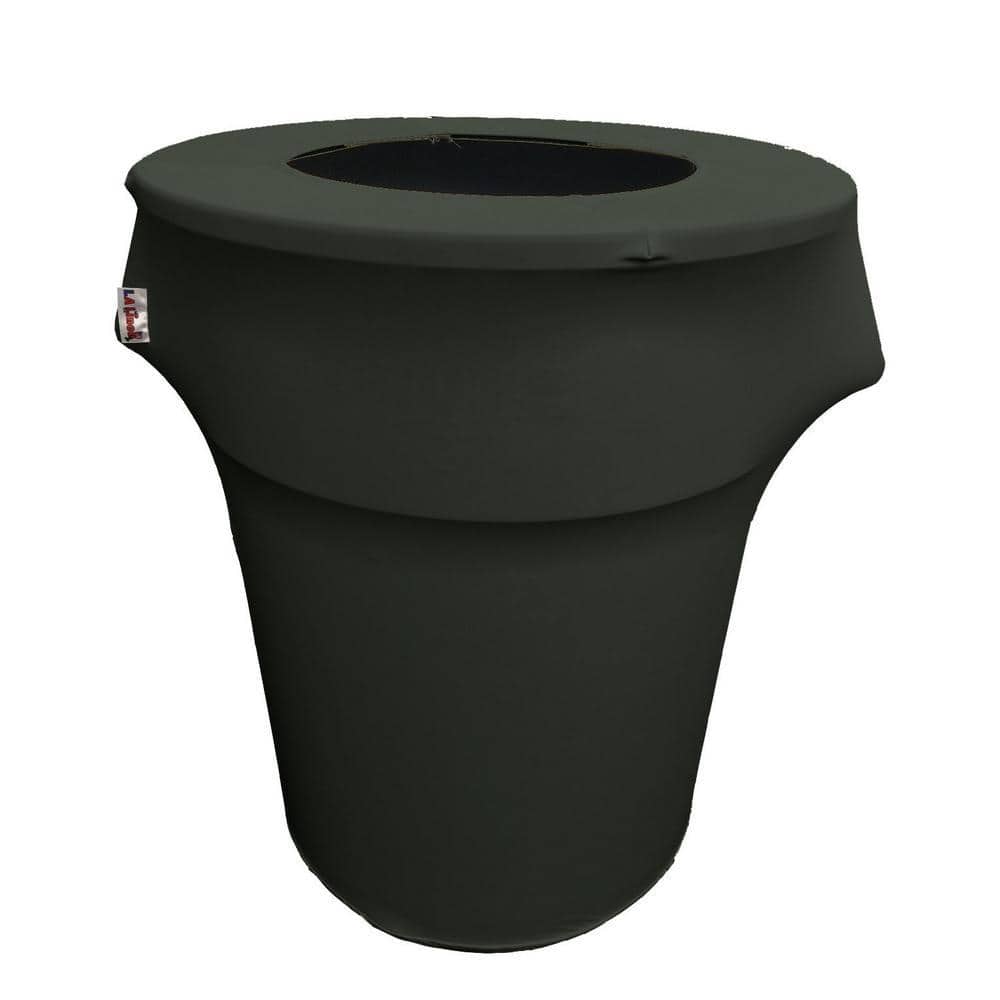 アンダーカバー クッション　TRASH LA Linen Stretch Spandex Trash Can Cover 44 Gal. Round in Black
