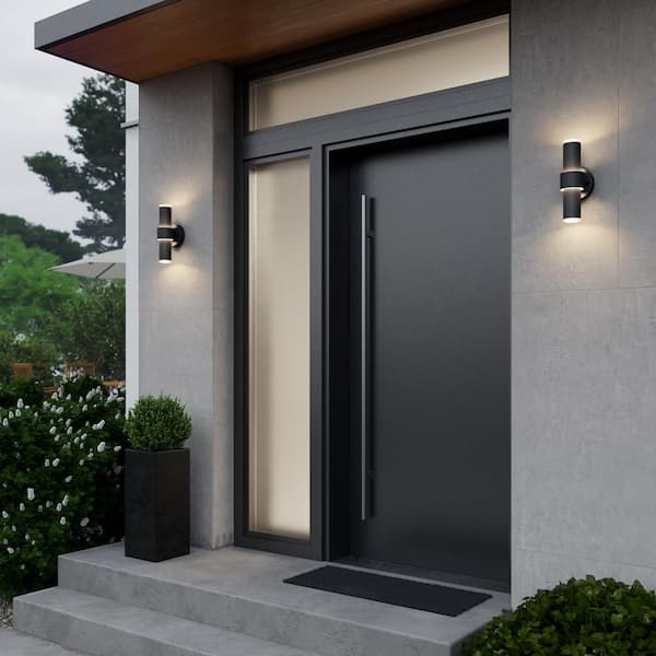 Dani Matte Black 11.81 in. 5CCT Integrated LED Outdoor Wall Light