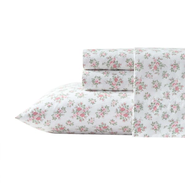 Leanna Rose 4-Piece Mauve Pink Cotton Queen Sheet Set