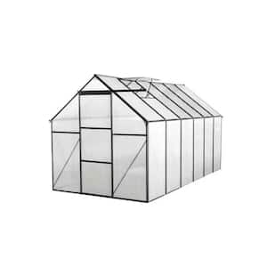 6 ft. x 12 ft. Aluminum Outdoor Heavy Duty Walk-in Greenhouse for 4-Seasons Backyard, Garden, Black