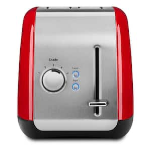 Empire 2-Slice Red Wide Slot Toaster with Crumb Tray