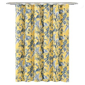 72 in. x 72 in. Yellow Dolores Shower Curtain Single