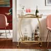 HomeSullivan Champagne Gold Finish Reef Knot Frame And Glass Top And Mirror  Bottom Bar Cart 40E085BS-07 - The Home Depot