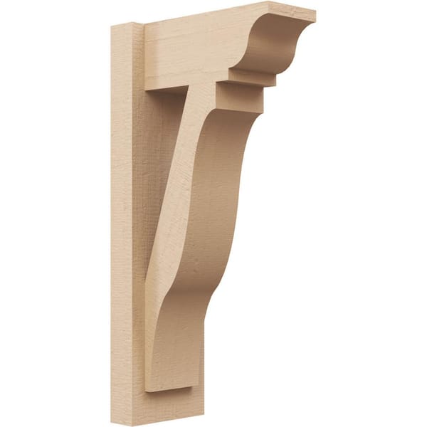 Ekena Millwork 6 in. x 24 in. x 12 in. Funston Traditional Rough Cedar Woodgrain Timberthane Polyurethane Outlooker, Primed Tan
