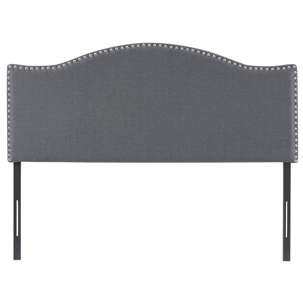 HOMESTOCK Light Gray Headboards for Full Size Bed, Nail Head Bed
