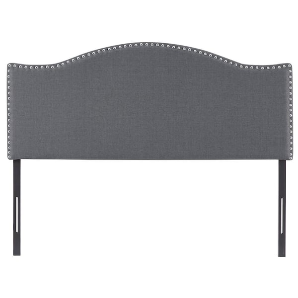 HOMESTOCK Light Gray Headboards for Full Size Bed, Nail Head Bed