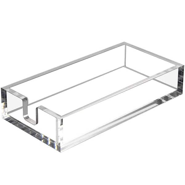 Clear Acrylic Napkin Holder with U-Shaped Opening for Guest Towels and Disposable Napkins, 8.8 x 5.3 x 2.5 in.