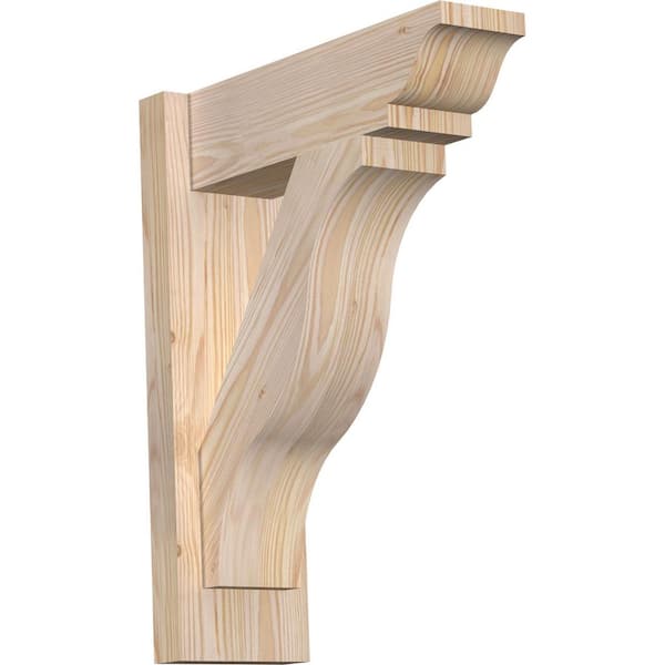 Ekena Millwork 6 in. x 20 in. x 16 in. Douglas Fir Fuston Traditional Smooth Outlooker