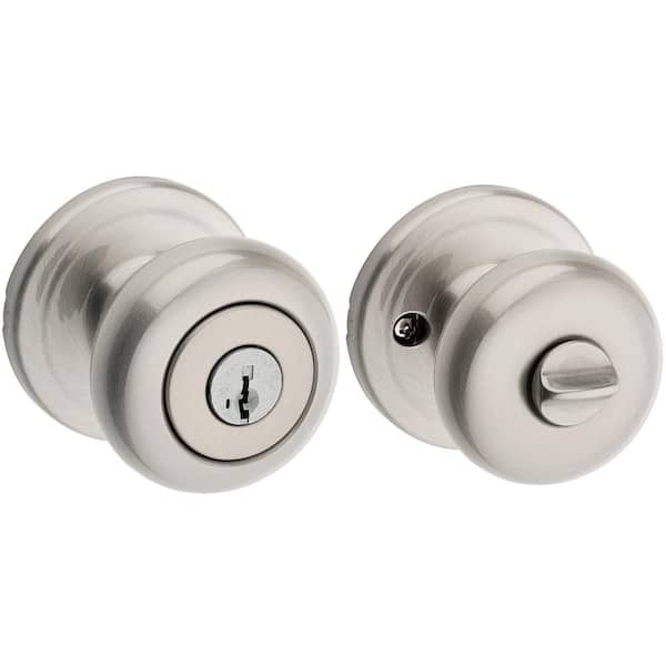 Juno Satin Nickel Entry Door Knob Featuring SmartKey Security with Microban Antimicrobial Technology