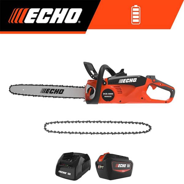 ECHO 18 in. 56-Volt Cordless Battery Rear-Handle Chainsaw and