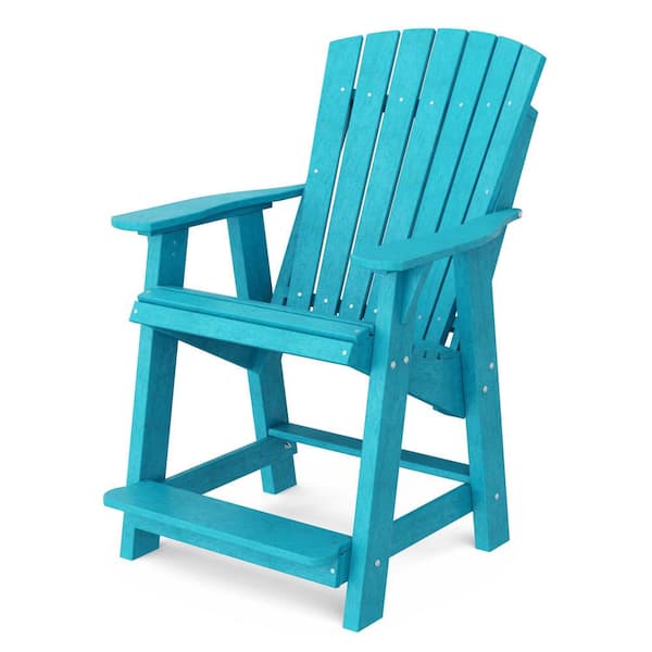 Wildridge Heritage Aruba Blue Plastic Outdoor High Adirondack Chair