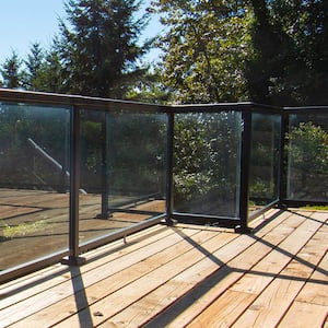 42 in. H x 21 in. W Aluminum Deck Railing Clear Tempered Glass Panel