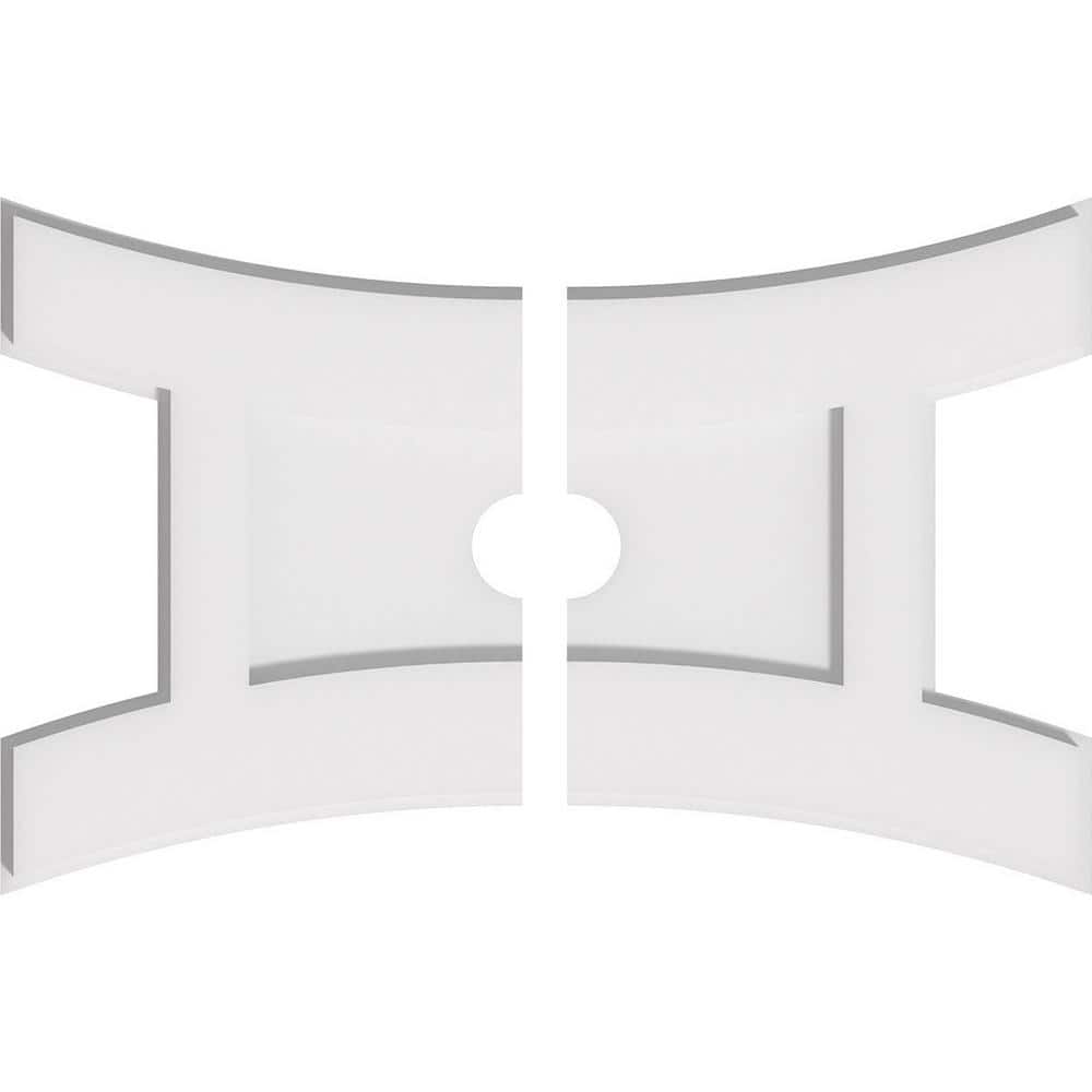 White PVC Contemporary Two-Piece Ceiling Medallion