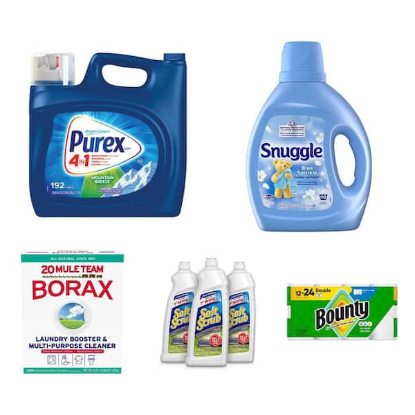 250 oz. Detergent, 74.8 oz. Softener, 65 oz. Borax, 36 oz. Cleaner, Paper Towel (12 Rolls)