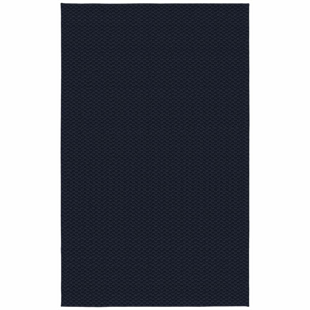 Navy Medallion Tufted Synthetic 9' x 12' Area Rug