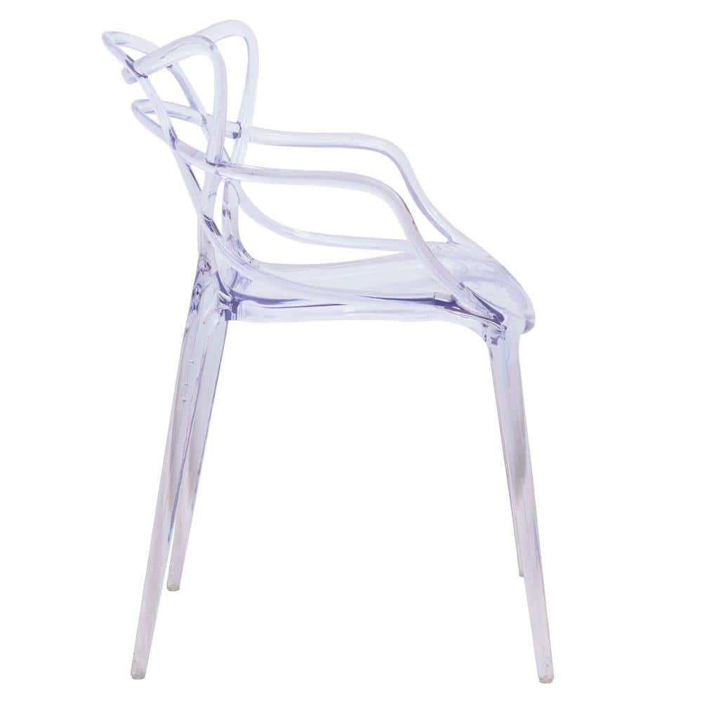 Milan Modern Clear Plastic Dining Chair with Elegant Wire Design