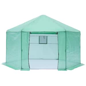 13.4 ft. W x 13.4 ft. D x 8.8 ft. H Plastic Greenhouse for Outdoors