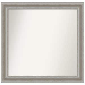 Medium Rectangle Antique Silver Classic Mirror (34.5 in. H x 35.5 in. W)