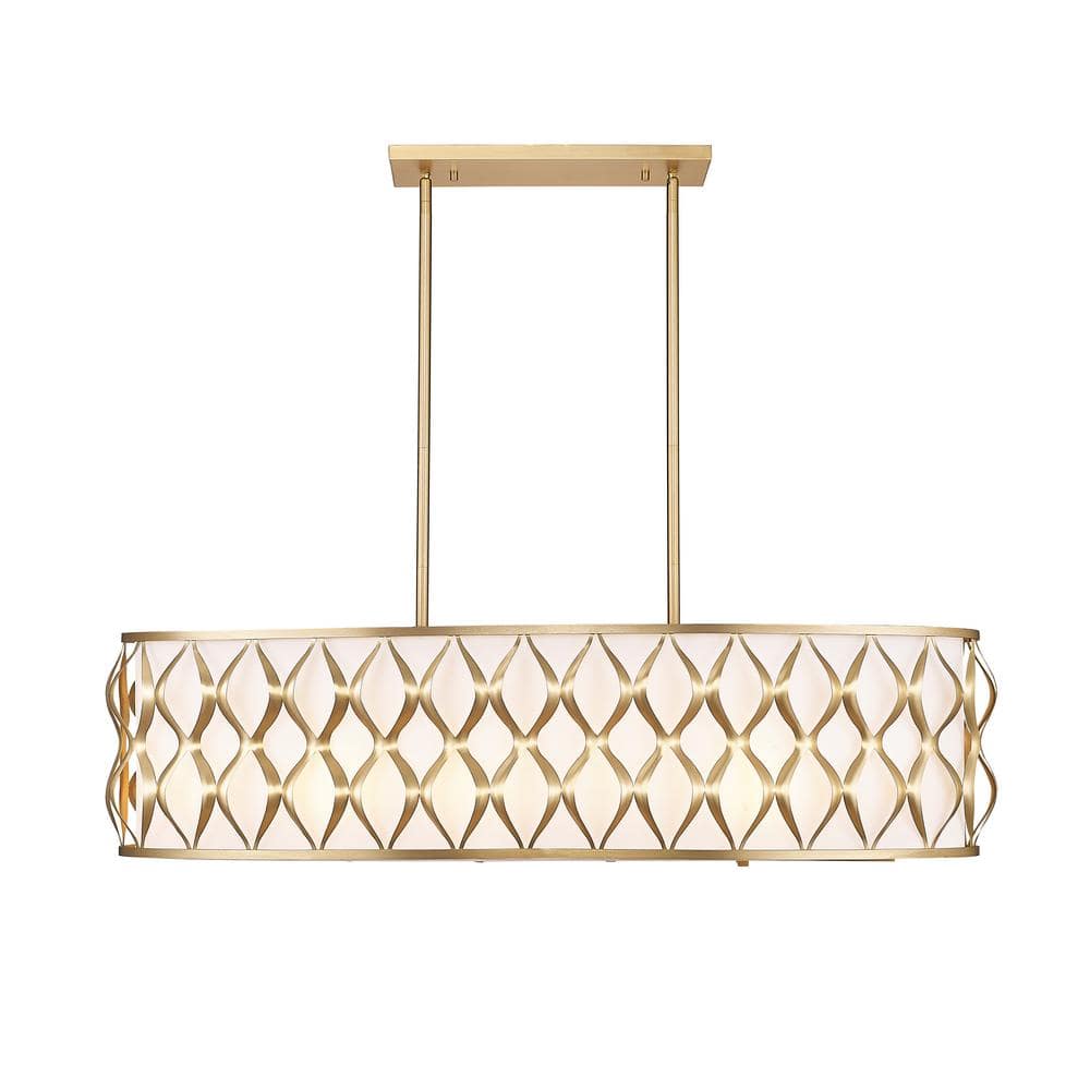 Harden Black and Red 43" Linear Chandelier with Drum Shades