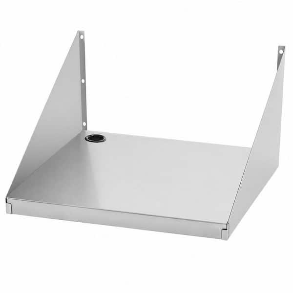 24 in. W x 18 in. D x 12 in. H Ready to Assemble Stainless Steel Wall Microwave Shelf in Silver