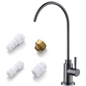 Non-Air Gap Drinking Water Single Handle Beverage Faucet with Water Filtration System in Gray