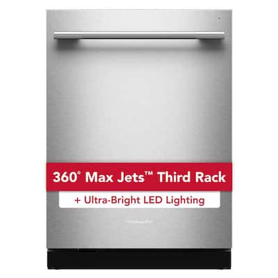 24 in. Top Control Built-In Tall Tub Dishwasher in PrintShield Stainless with Ultra-bright LED Lighting