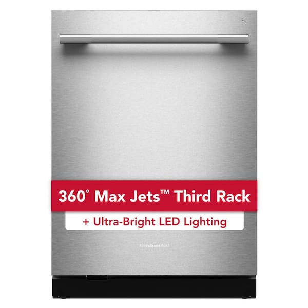 24 in. Top Control Built-In Tall Tub Dishwasher in PrintShield Stainless with Ultra-bright LED Lighting