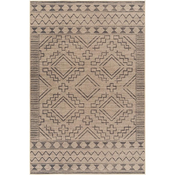 Ez Jute  Brown 4 ft. x 6 ft. Machine-Washable Rug
