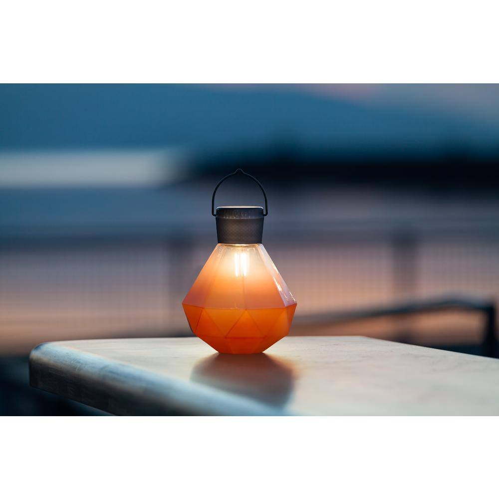 Bahama Coral Solar Powered Outdoor Hanging Light with Edison Bulb