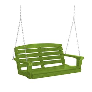 Classic 2-Person Lime Green Plastic Porch Swing