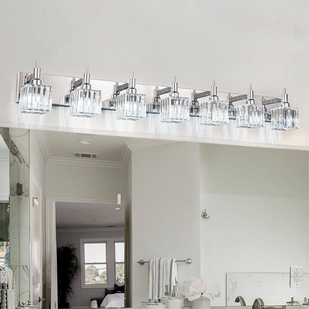 EDISLIVE Orillia 51.18 in. 7-Light Modern Chrome Bathroom Vanity Light ...