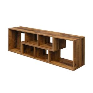 55 in. Copper Double L-Shaped TV Stand Display Shelf Bookcase for Home Furniture
