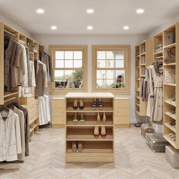 m’s closet MODULAR CLOSETS Vista 31.5 in. W Oak Closet Island Freestanding