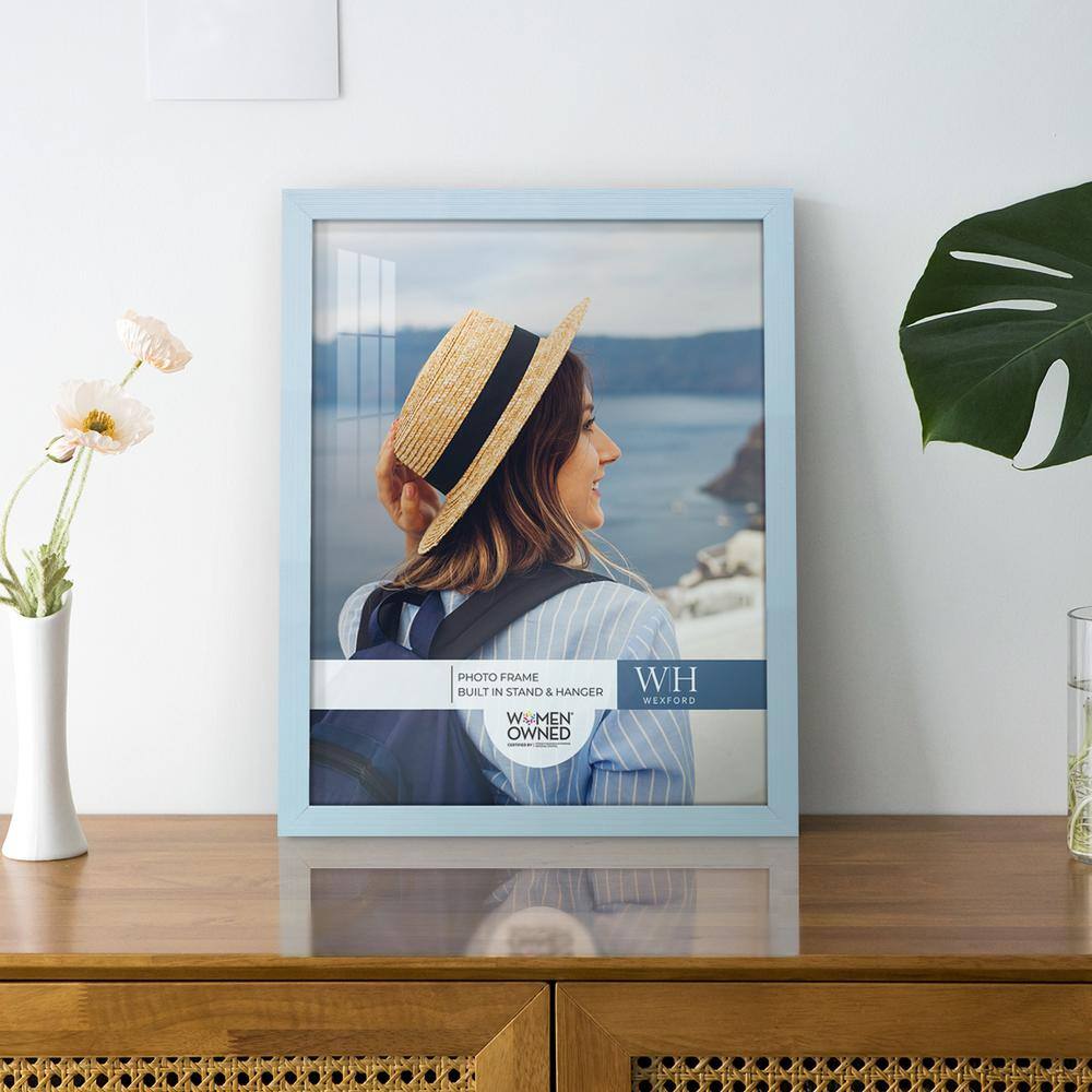 Set of 2 Blue 11x14 Wooden Picture Frames