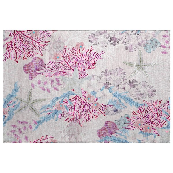 Dream Shag Premium Machine Washable Abstract ADS180 Raspberry 2 ft. x 3 ft. Accent Rug