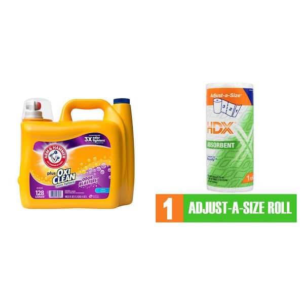 OxiClean Laundry Detergent (166.5 fl.oz., 128-Loads) and Paper Towel (1 Roll) Combo