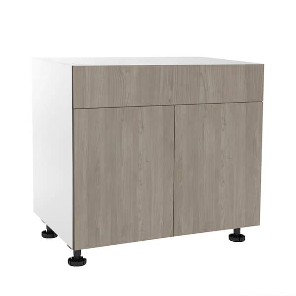 Cambridge Quick Assemble Modern Style, Grey Nordic 30 in. Vanity Sink Base Cabinet, 2 Door (30 in. W x 21 in. D x 34.50 in H)