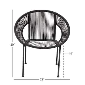 Black Plastic Rattan Outdoor Chair