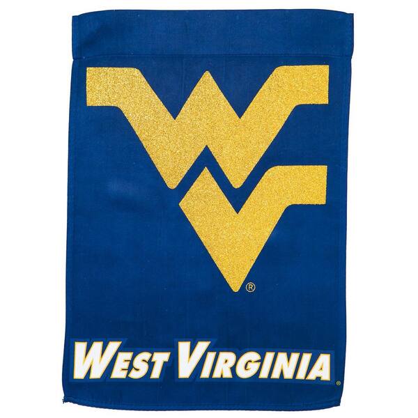 Evergreen 1 ft. x 1.5 ft. West Virginia University Two-Sided Glitter Accented Garden Flag
