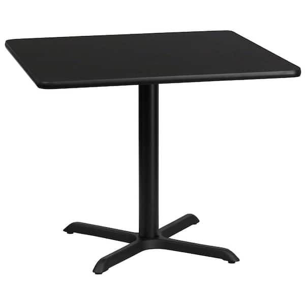 Flash Furniture 36 in. Square Black Laminate Table Top with 30 in. x 30 in. Table Height Base