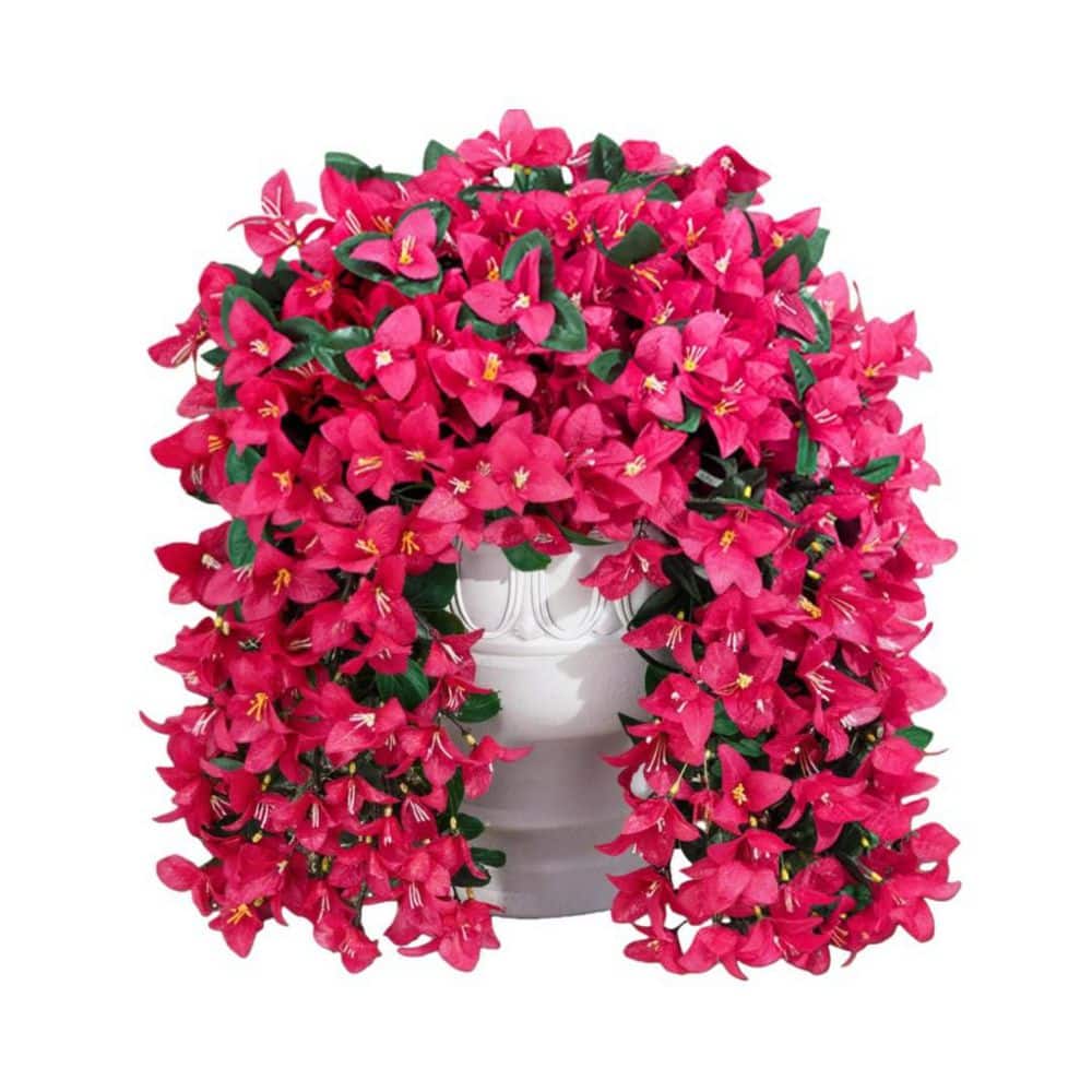 20 in. Garden Cascades Hot Pink Outdoor Artificial Bougainvillea