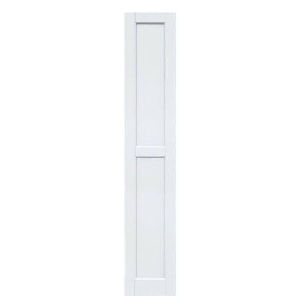 Winworks Wood Composite 12 in. x 67 in. Contemporary Flat Panel Shutters Pair #631 White