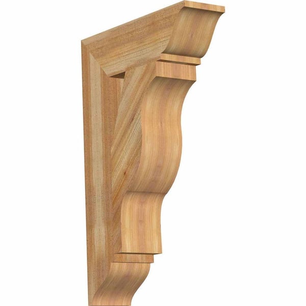 Ekena Millwork 6 in. x 34 in. x 22 in. Western Red Cedar Funston Traditional Rough Sawn Bracket