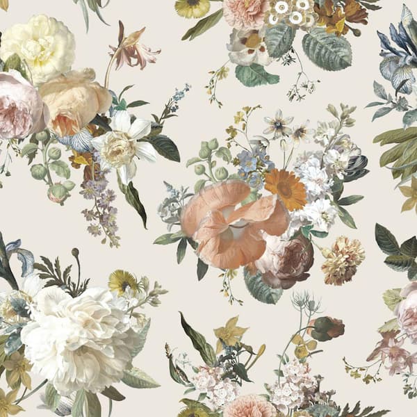 ESTA Home White Antonia Vintage Bouquet Wallpaper Sample