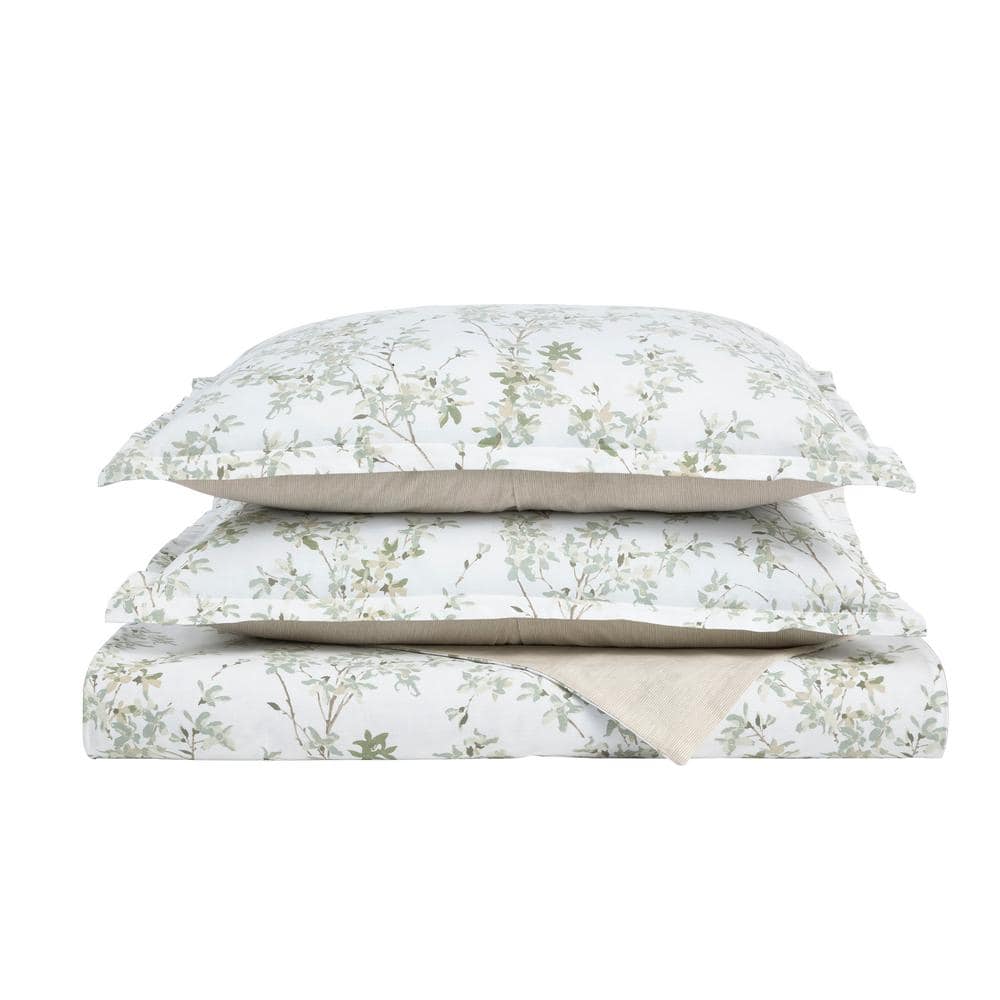 Lindy Green Cotton Twin Duvet Cover Set with Shams