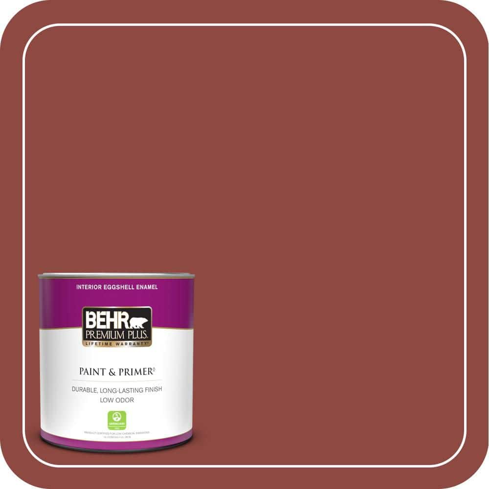 BEHR PREMIUM PLUS 1 qt. #PPH-72 Rusty Red Eggshell Enamel Low Odor ...